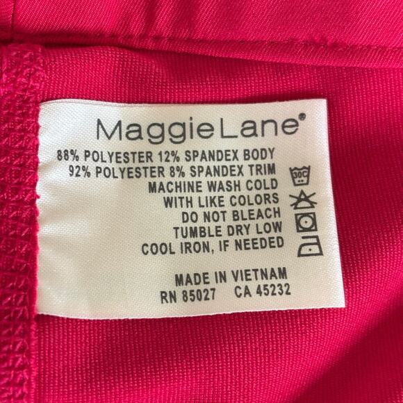 Maggie Lane Golf Skort Size 12 Coral Red Stretch Pocket Back Zip Built In Shorts - Picture 8 of 8